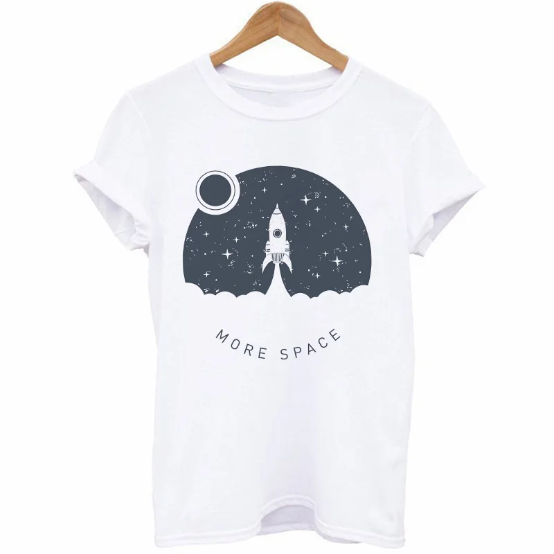 Summer Women T Shirt Cosmic Belief Harajuku New Ins Travel The World Tshirt Women Cartoon Printed Vogue Casual Tee Shirt Femme - Цвет: 1339