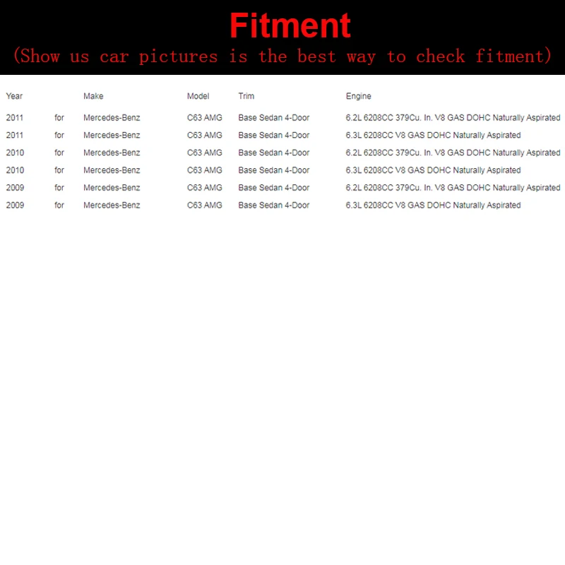 Difusor trasero para Mercedes-Benz W204 C63 AMG 4 puerta solo 2009-2011 A estilo fibra de carbono parachoques spoiler