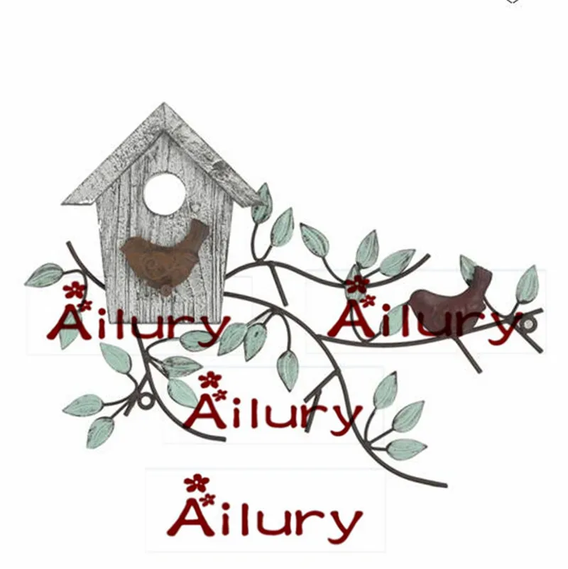 

American country wrought iron wooden color bird house than wing bird wall hanging TV wall hanging ornaments hanging wall decorat