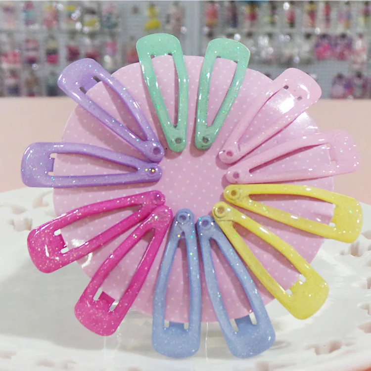 

10pcs/lot Child BB Princess Hair Clips Bows Hairgrip Solid Barrette Children Hairpins Candy Color Girl Hairpin hair Accessories