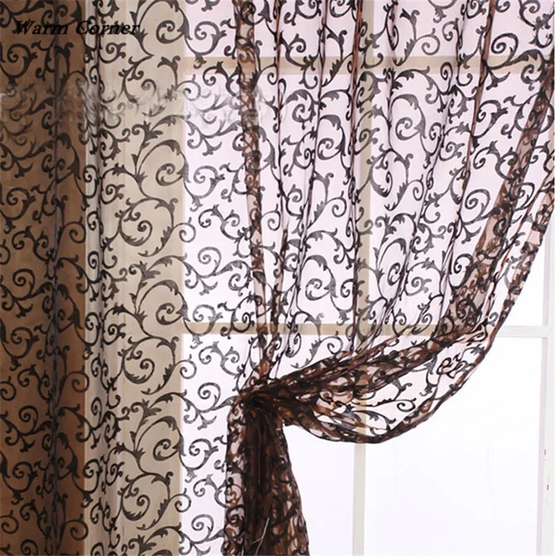 

Warm Corner LM 2mx1m Romantic Window Panel Drape Curtains Curtain Door Room Divider Sheer Voile Curtain Free Shipping Sept 5