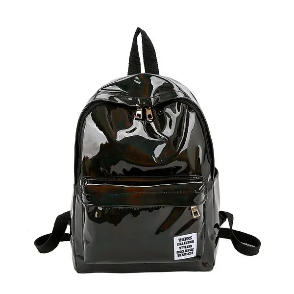 Miyahouse лазерный глянцевый Рюкзак Женский Повседневный мягкий рюкзак для девочек школьная сумка большой емкости женский рюкзак с двойной молнией дорожная сумка - Цвет: 4527-1