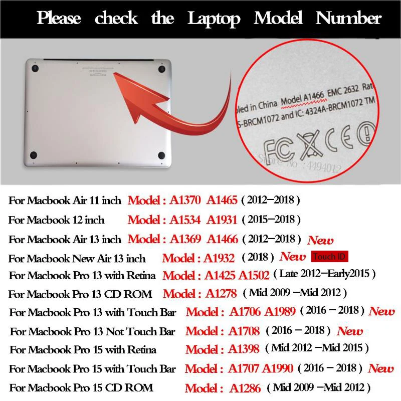 Новый цветной чехол для ноутбука MacBook Air Pro Retina 11 12 13 3 15 New 4 дюйма с сенсорной