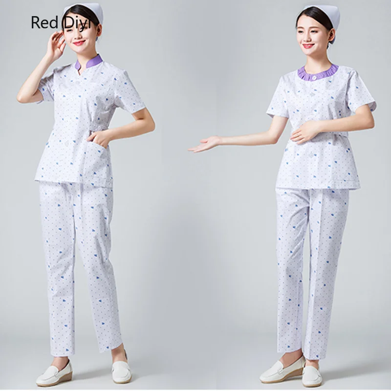 

Nurse Workwear Set Summer Short Sleeve Beauty Workwear Dentist Pediatric Medical Uniform Spa Ms. Uniform