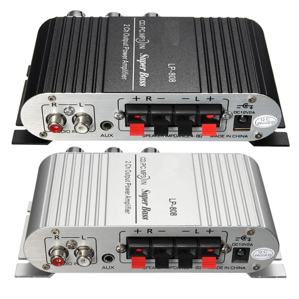 

Newest Mini Car Motorcycle Home Hi-Fi Stereo Amplifier Amp For mp3 PC DVD CD DC 9-14V 2A