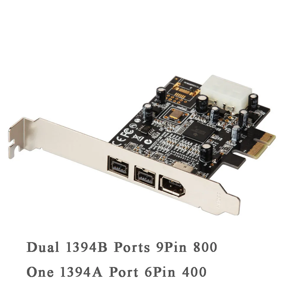 

PCI-E to IEEE 1394B HD Video Capture Card 6-Pin 9-Pin FireWire 800 Controller Card for Digital Camera DV Camcorders Scanners
