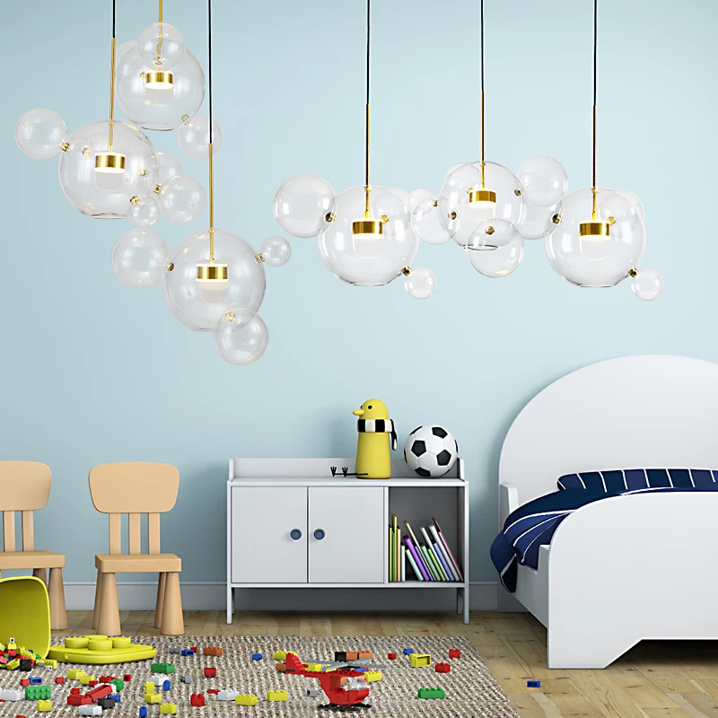 

Italian Designer Creative Soap Bulb Chandelier Nordic Living Room Restaurant Post-modern Molecular Glass Chandelier Lighting