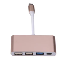 Новинка 2017 года UBS 3.1 Тип-C на 2 USB 2.0 + USB 3.0 USB-C зарядки Порты и разъёмы концентратор OTG кабель-адаптер для нового MacBook 12