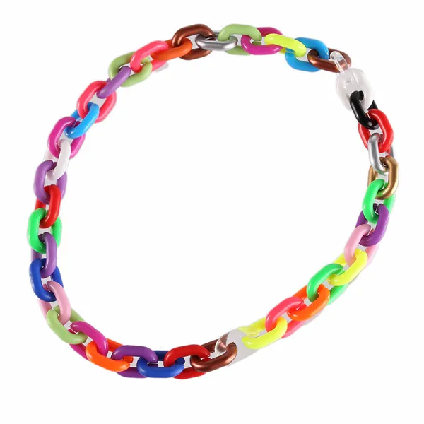 

60pcs Fashion Acrylic Chain Links DIY Charm Accessories for Jewelry Making 15*20mm removable 19 Colors