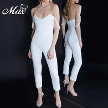 Max Spri 2019 New Sexy V Neckline Backless Off Shoulder Jumpsuit Summer Outfit Runway With Skinny Pants Max Spri 2019 New Sexy V Neckline Backless Off Shoulder Jumpsuit Summer Outfit Runway With Skinny Pants