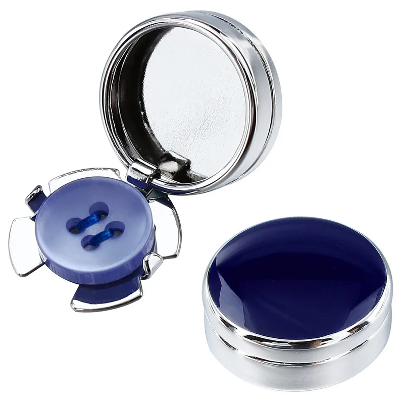 Blue Black Enamel Button Cover Mens Wedding Jewelry Free Shipping Cuff Cover Button With Gift Box