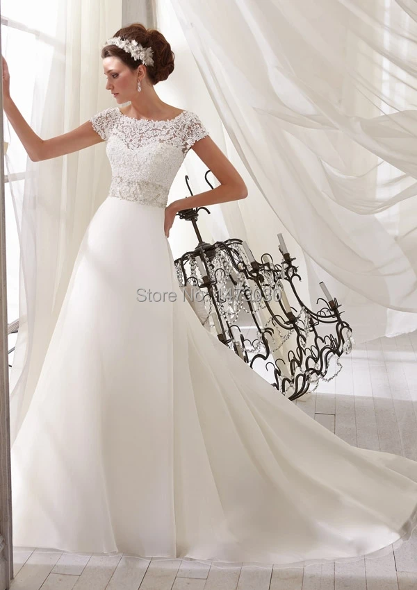 Newest Wedding Dress Spring With Lace Top Short Newest Wedding Dress Spring With Lace Top Short Sleeves Factory 141 In Dresses From Weddings Events On Aliexpress Alibaba
