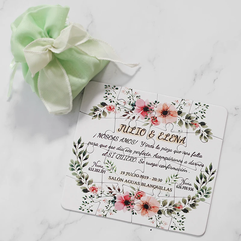 

Original Personalized Wedding Invitations Card Invitation Puzzle Any Country Languages Customized Text Any Quantity Order