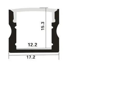 RA-1715; 1 м длинный светодиодный алюминиевый профиль(анодированный серебряного цвета цвет) с крышкой ПК; для flexibe или жесткий светодиодный полоски