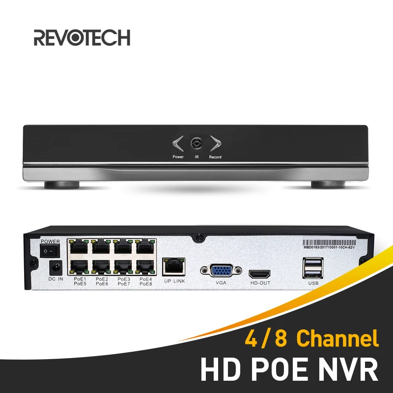 

POE 4 / 8 Channel 1080P HD Network Video Recorder 48V 802.3af Standard HDMI 4 / 8 CH CCTV NVR ONVIF P2P System for IP Camera