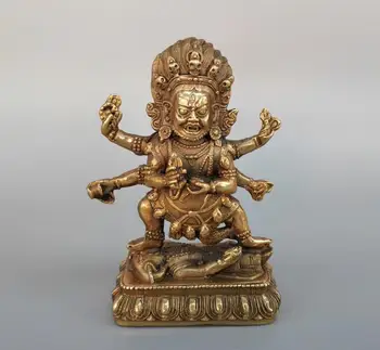 

China pure brass six arm mammon Buddha statue
