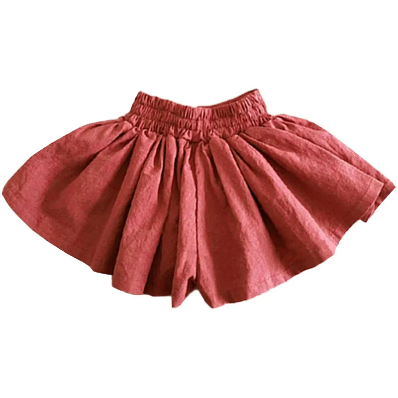 

2018 new summer cotton linen baby girls skirt Cute Kids Pleated Tutu skirts fashion toddler children clothing age 2-8 Yrs