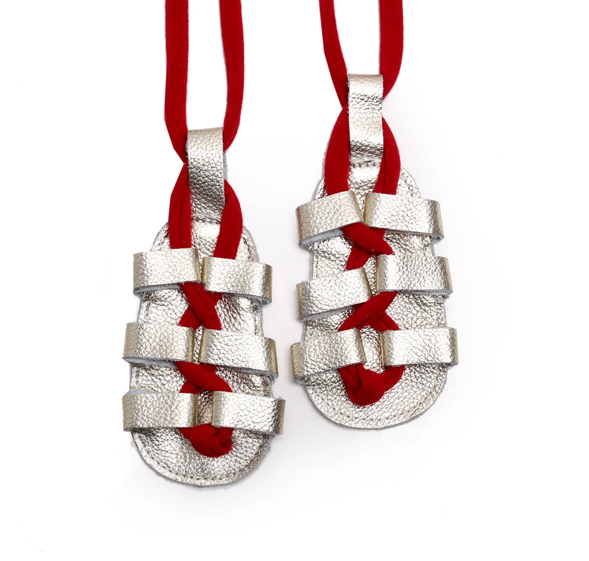Летняя Европейская мода римская мягкая обувь для малышей Домашняя обувь детская Мокасины Тапочки из натуральной кожи - Цвет: gold and red