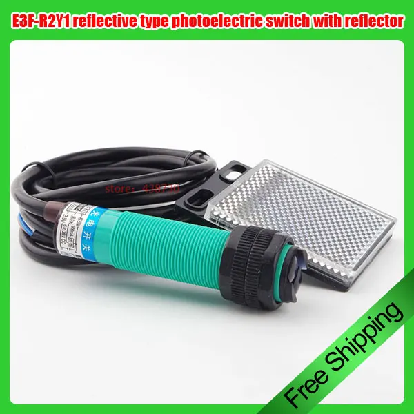 

E3F-R2Y1 reflective type photoelectric switch with reflector 300cm photoelectric sensor AC two line NPN