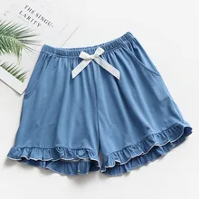 Женские повседневные домашние шорты с эластичной резинкой на талии, милые женские шорты для сна, летние шорты для сна