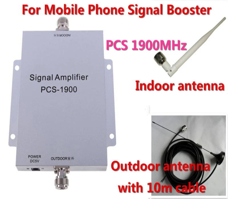 

New 3G PCS 1900MHz Cell Phone Signal Booster Amplifier Repeater Signal Repeater PCS Signal Amplifier with Antenna with 10M Cable