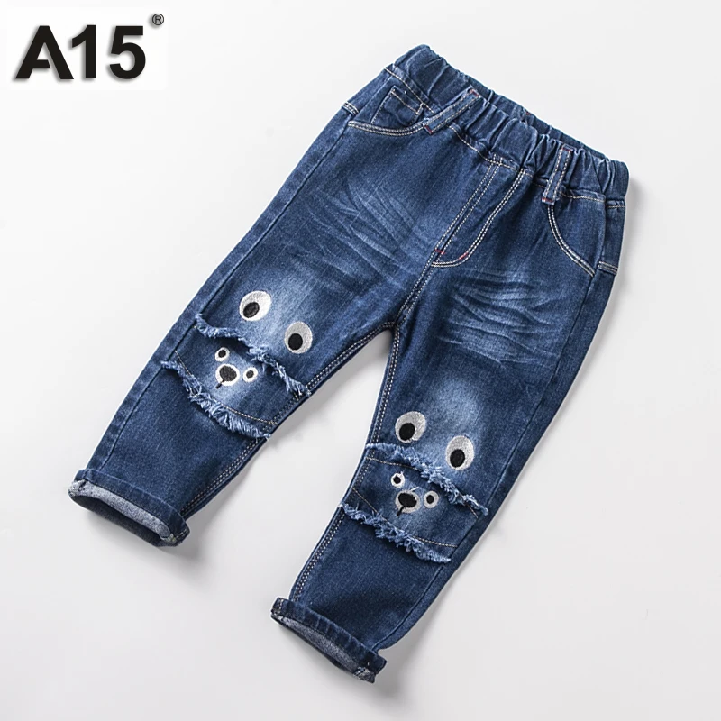 A15 kids Jeans Baby Kids Jeans Fashion Elastic Jeans Children Pants 2