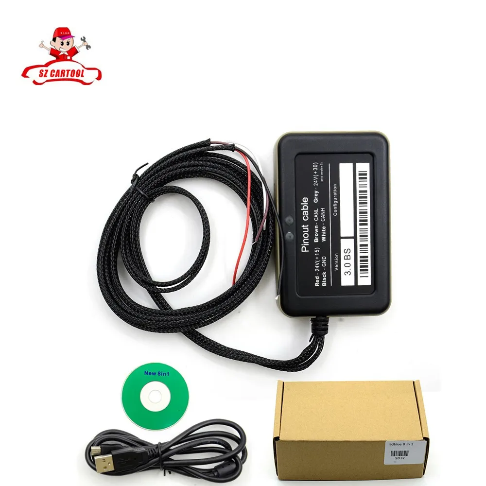 

Newest designTruck Adblue Emulator 8 in 1 super quality adblue 8in1 with NOx sensor Programing Adapter Truck Adblue Emulator