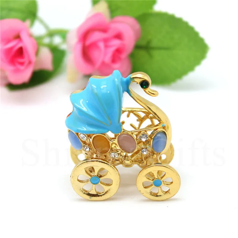 

New Swan Carriage Trinket Box Wedding Favor Can be Pendent Metal Docrative Gift Box