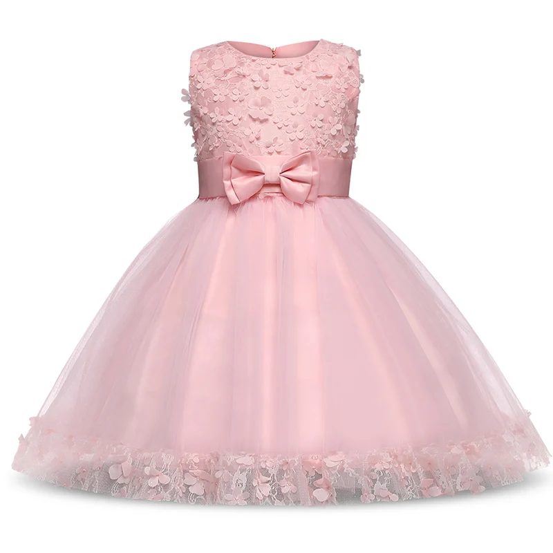 

Sleeveless Gown Girls Mesh Flower Dress For 6 Years old Birthday Floral Girl Princess Dresses Party Wear Frocks Girl Clothing