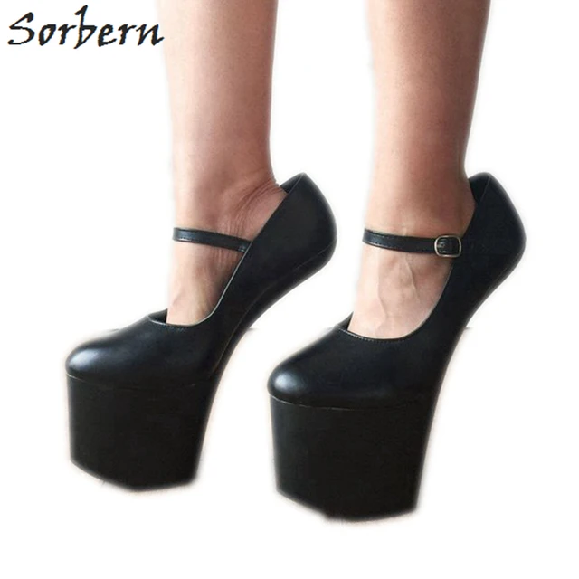 Sorbern Black Matte Mary Janes Women Pumps Hoof Heelless Shoes Platform Heels Lady Shoe Sexy Fetish Shoes New Custom Color Women S Pumps Aliexpress