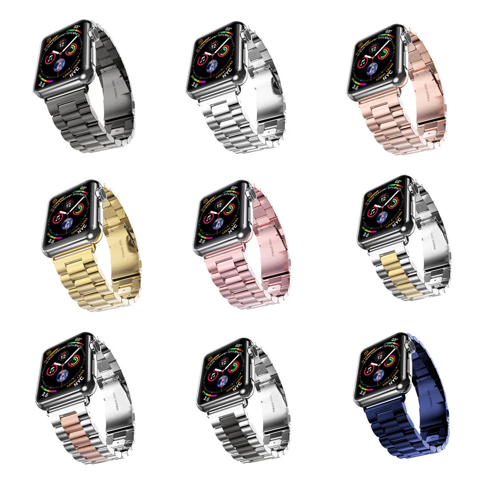 Ремешок для apple watch, 4 ремешка, 44 мм, 40 мм, correa, apple watch, 42 мм, 38 мм, iwatch, браслет из нержавеющей стали, ремешок для часов 4/3/2/1