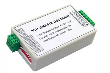 

3CH Easy dmx512 Controller with case,decoder,3 CH 1 group,2key 1A each CH max 15A,For LED DC5V-24V