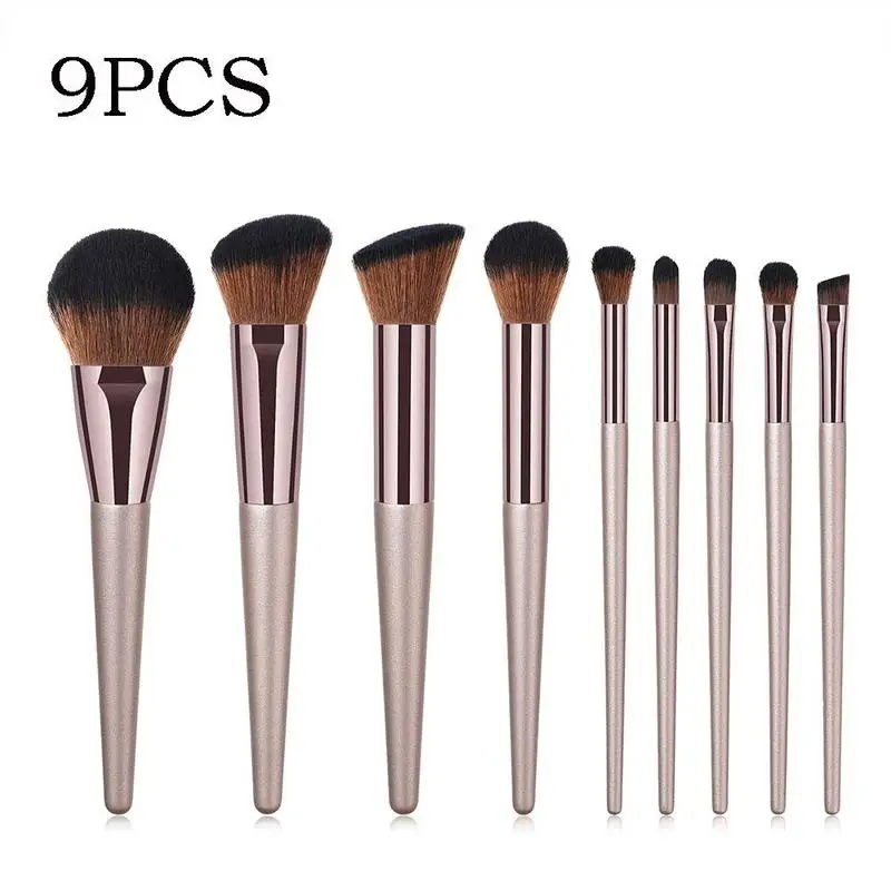 

9pcs/Set Makeup Brushes Wooden Handle Blending Make Up Brush Blush Foundation Powder Brush Cosmetic Tools Maquiagem