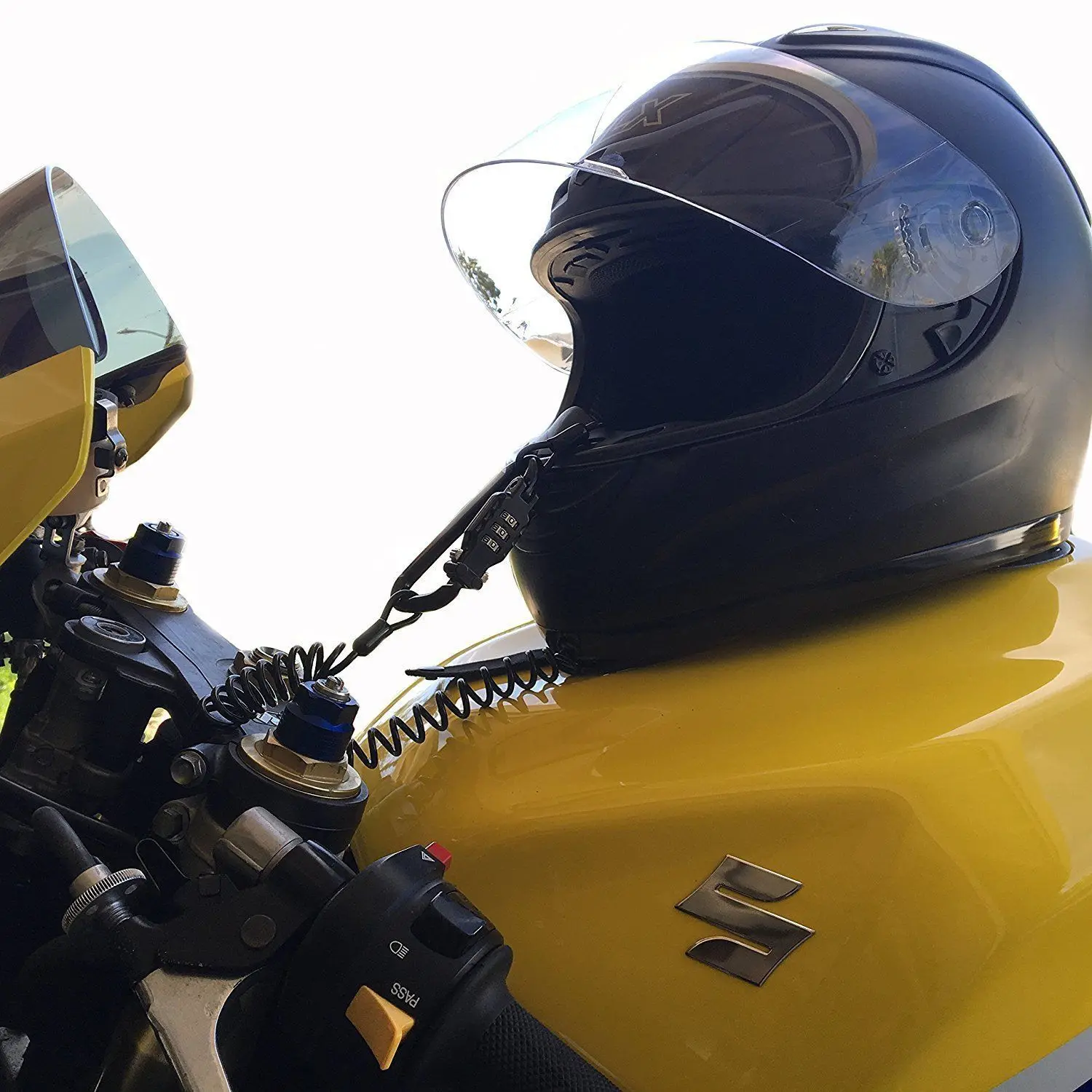 Мотоциклетный шлем замок + кабель черный Жесткий комбинированный штифт замок карабин