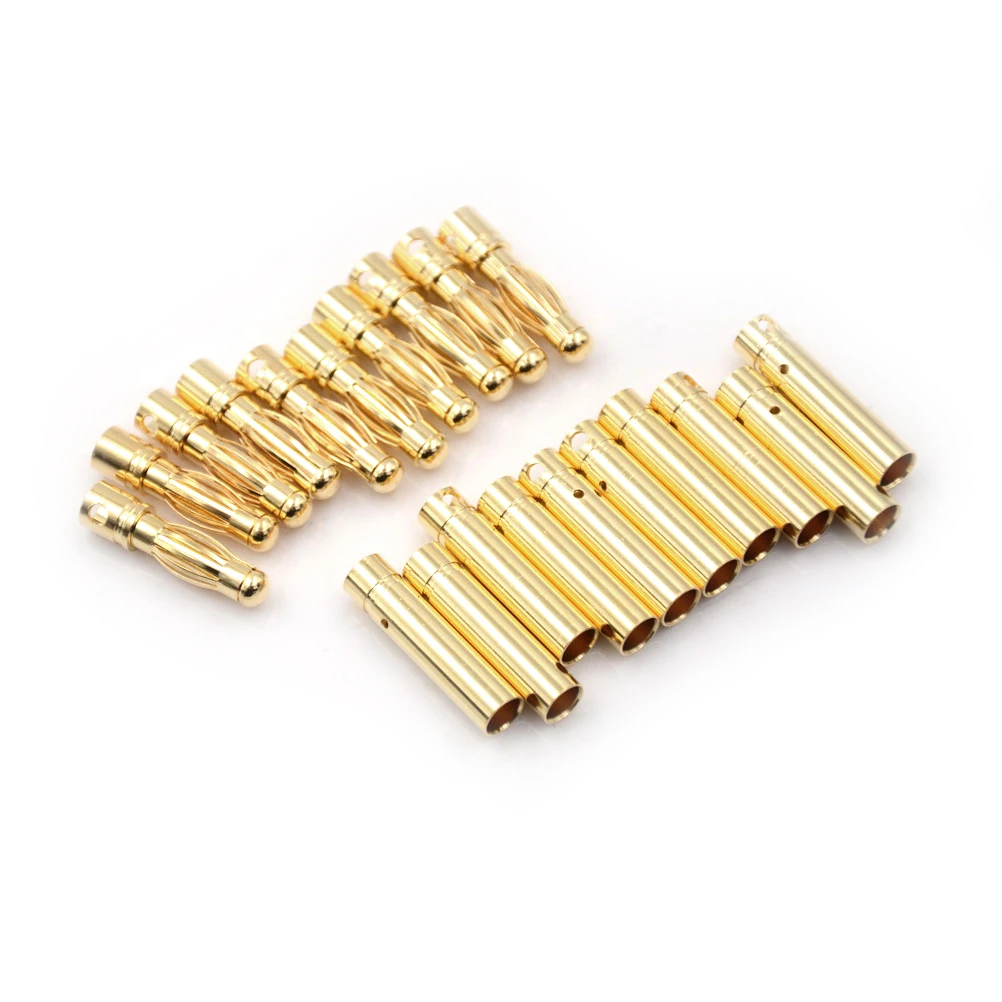 

10pair 4.0mm 4mm Connector Male + Female RC Battery Drop Ship Gold-plated Bullet Banana Plug