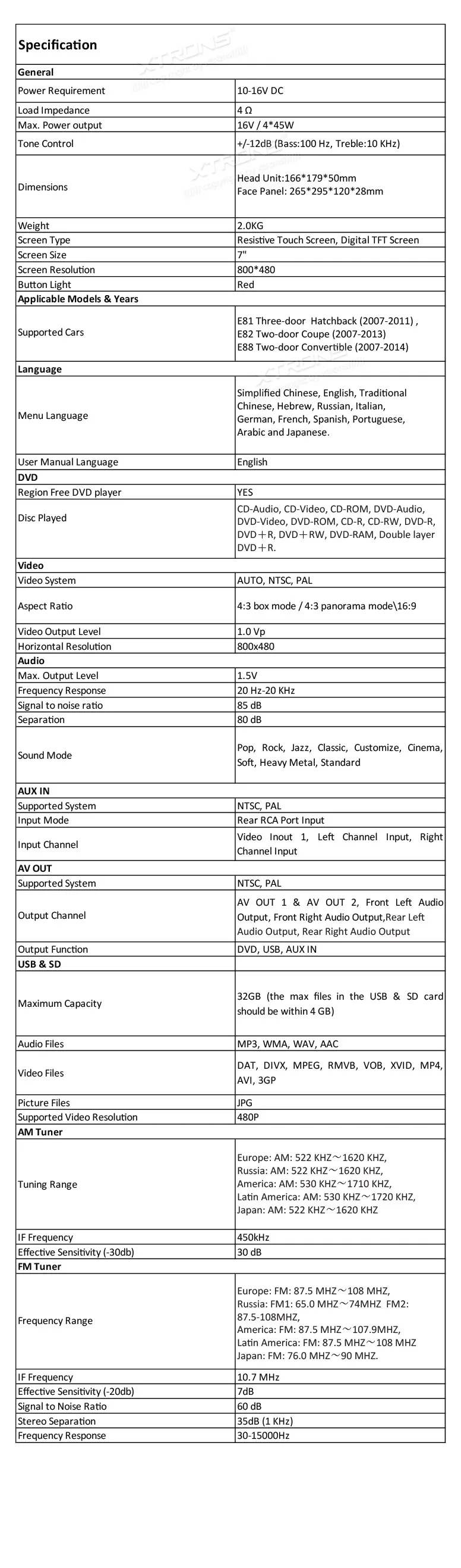 Discount XTRONS 7 inch HD Digital Touch Screen Dual CANbus GPS Navigation Steering Wheel 1din Car DVD Player for BMW 1 Series E81 E82 E88 14 Discount XTRONS 7 inch HD Digital Touch Screen Dual CANbus GPS Navigation Steering Wheel 1din Car DVD Player for BMW 1 Series E81 E82 E88 14