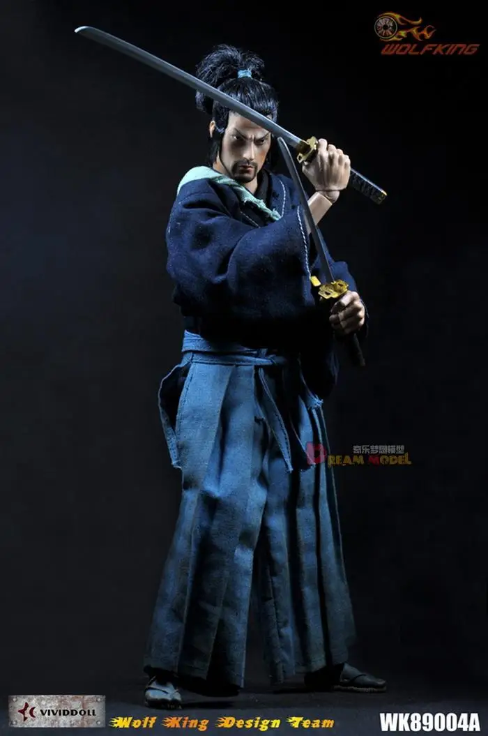 

WOLFKING:1/6 Japanese Samurai Miyamoto Takehide Soldier Action Figure Model