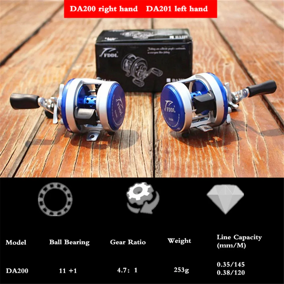 Carretel de Pesca Duplo Freio Centrífugo Rolamentos Fiação Metálica Direita Mão Esquerda Fundição Isca 4.7: 1corrosion-resistant 2 esquerda direita isca fundição carretel de pesca