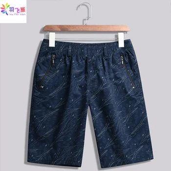 

Yufeiyan 2019 Summer Printed Men Shorts Casual Cotton Men's Shorts blue khaki 5XL Drawstring Beach Bermuda Shorts for Men