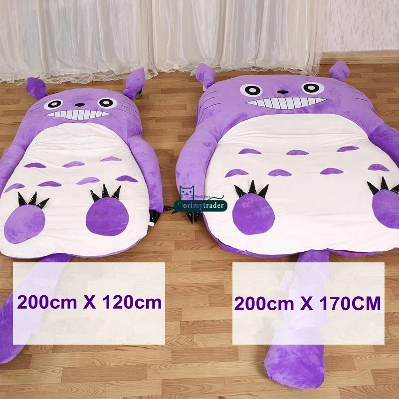 Dorimytrader 200cm x 170cm Japan Anime Totoro Sleeping Bag Plush Soft Beanbag Double Bed Mattress Sofa Tatami Carpet 2 Sizes Free Shipping DY60994 (19)