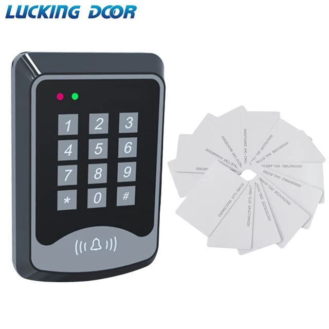125Khz RFID Keypad Access Control System Device Machine RFID Card Reader Door Lock System 1000 user Keyfobs Cover 1000 users 1