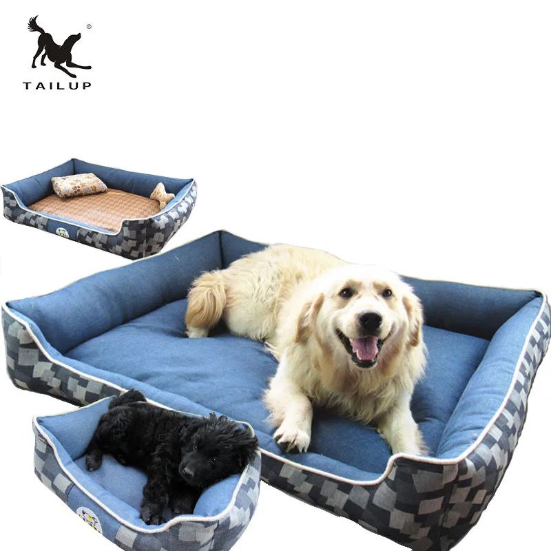 TAILUP 4Pcs/set Pet Soft Waterproof Beds For Large Dogs Fashion Plaid