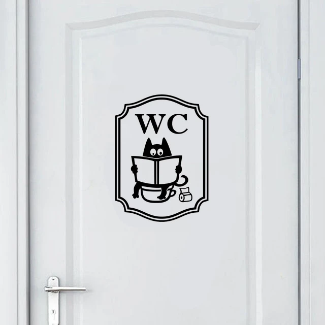 Removable Wall Art Sticker PVC Bathroom Toilet Sign Door Home Decor Decal LP Removable Wall Art Sticker PVC Bathroom Toilet Sign Door Home Decor Decal LP