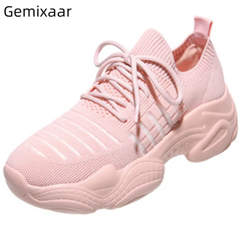

Pink Air Mesh Flat Shoes Women Round Toe Slip-on 5cm Flats Summer Comfy Air-mesh Cross Lace-up Flats Heel Leisure Shoes Woman