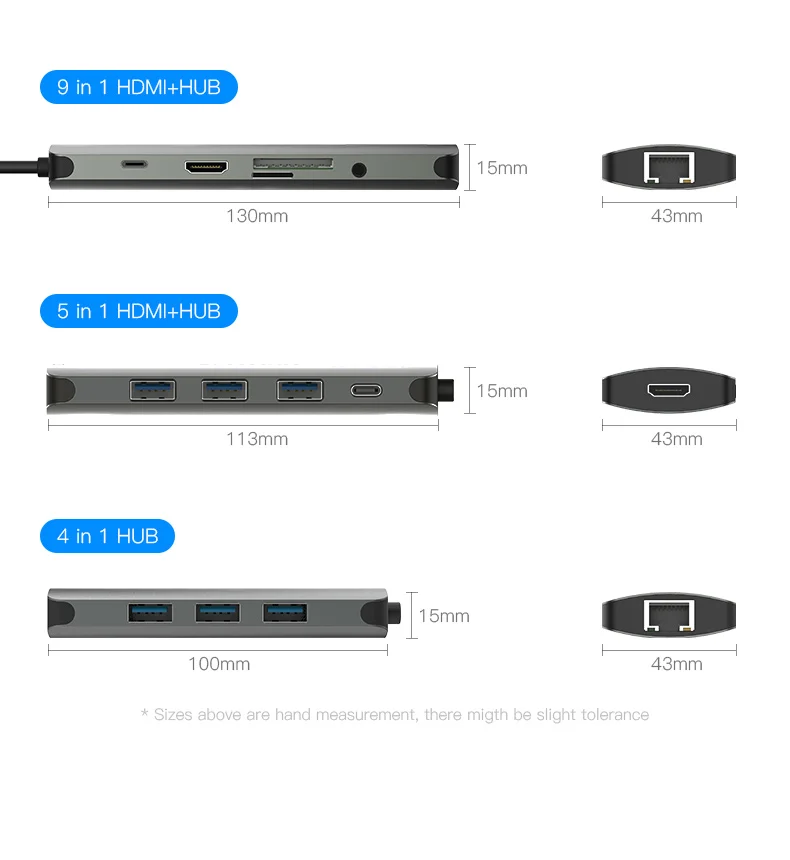 Vention USB-C концентратор type C концентратор USB 3,0 Thunderbolt 3 HDMI 3,5 мм аудио RJ45 адаптер для MacBook Pro samsung Galaxy S9 USB C концентратор