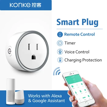 

Konke Smart Plug WiFi Socket US Monitor Timing Function APP Control Works With Alexa Google Assistant