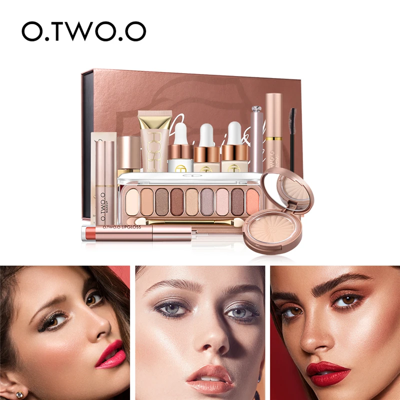 

O.TWO.O Make Up Tool Kit 11 in 1 Set Make Up Cosmetics Eye Shadow Powder Lip Gloss Mascara Foundation with Makeup Box Makeup Set