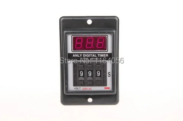 

1pc ASY-3D AC 220V 2NO 2NC 8P 999 Seconds 999Sec 3-Digit Display Timer Relay
