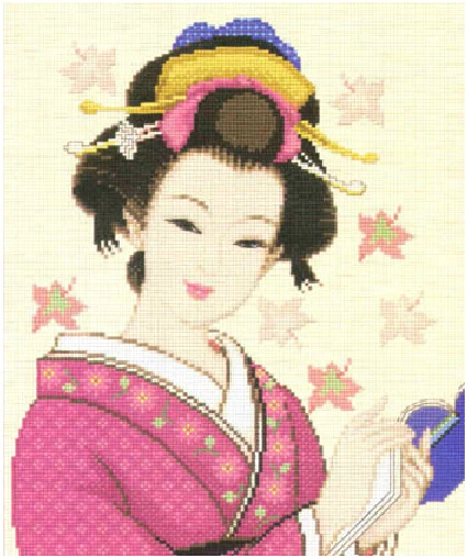 geisha girl cross stitch kit