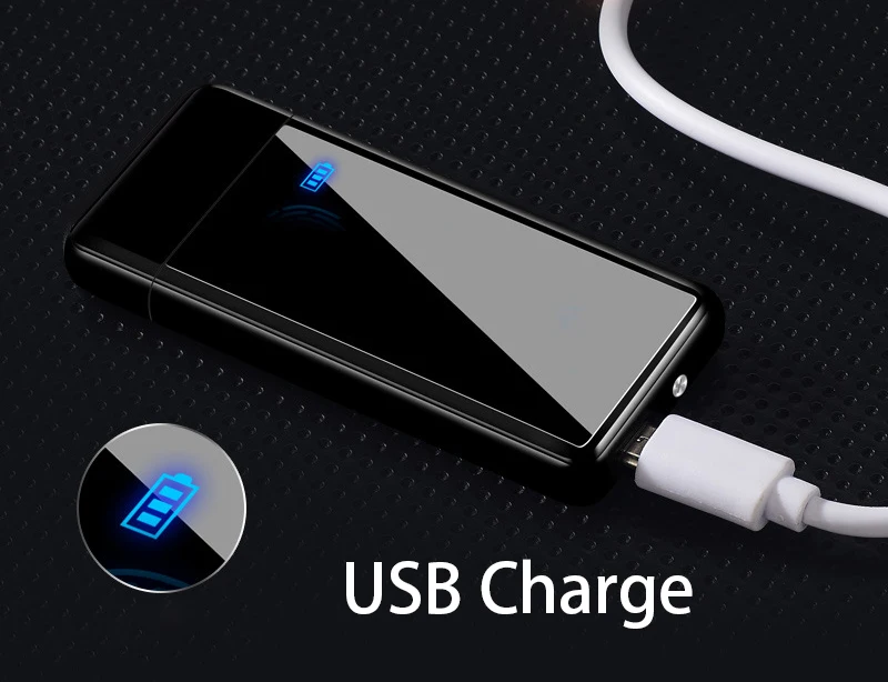 Электронная USB Зажигалка для сигарет для курения Turbo Tugsten полноэкранная перезаряжаемая WilndProof